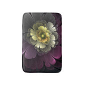 Abstracte Modern Purpur Khaki Gray Fractal Flower Badmat (Voorkant Verticaal)