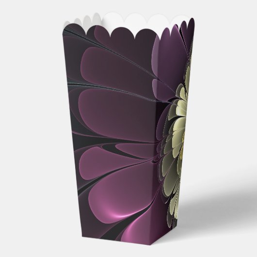 Abstracte Modern Purpur Khaki Gray Fractal Flower Bedankdoosjes (Achterkant)