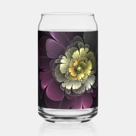 Abstracte Modern Purpur Khaki Gray Fractal Flower Blikvorm Glas