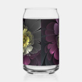 Abstracte Modern Purpur Khaki Gray Fractal Flower Blikvorm Glas (Rechts)