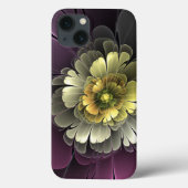 Abstracte Modern Purpur Khaki Gray Fractal Flower Case-Mate iPhone Case (Achterkant)
