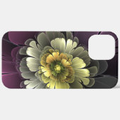 Abstracte Modern Purpur Khaki Gray Fractal Flower Case-Mate iPhone Case (Achterkant / Rechts)