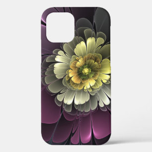 Abstracte Modern Purpur Khaki Gray Fractal Flower Case-Mate iPhone Case