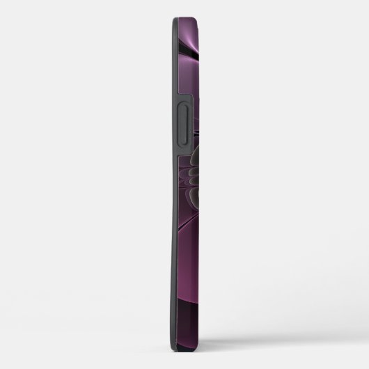 Abstracte Modern Purpur Khaki Gray Fractal Flower Case-Mate iPhone Case (Achterkant / Rechts)