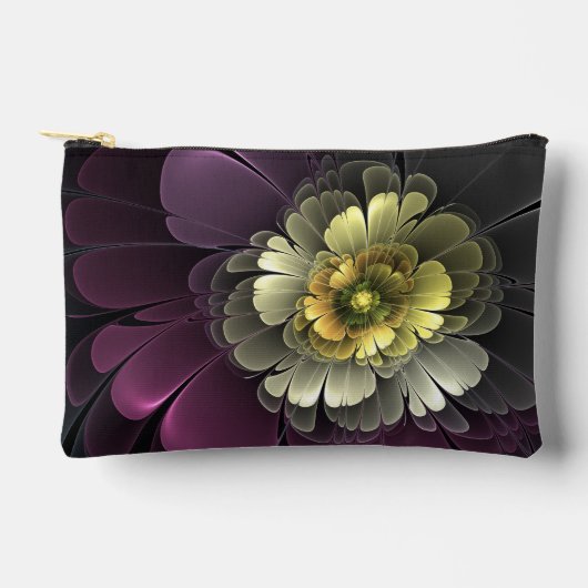 Abstracte Modern Purpur Khaki Gray Fractal Flower Etui (Voorkant)
