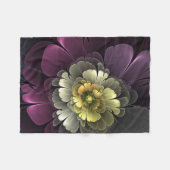 Abstracte Modern Purpur Khaki Gray Fractal Flower Fleece Deken (Voorkant (Horizontaal))