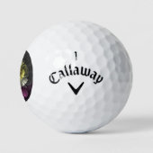 Abstracte Modern Purpur Khaki Gray Fractal Flower Golfballen (Logo)