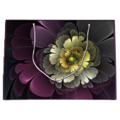 Abstracte Modern Purpur Khaki Gray Fractal Flower Groot Cadeauzakje (Voorkant)