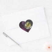 Abstracte Modern Purpur Khaki Gray Fractal Flower Hart Sticker (Envelop)