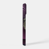 Abstracte Modern Purpur Khaki Gray Fractal Flower iPhone 15 Case (Rechterkant)