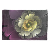 Abstracte Modern Purpur Khaki Gray Fractal Flower Kussensloop (Achterkant)