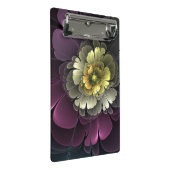 Abstracte Modern Purpur Khaki Gray Fractal Flower Mini Klembord (Schuin)