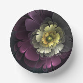 Abstracte Modern Purpur Khaki Gray Fractal Flower Papieren Kommen (Voorkant)