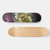 Abstracte Modern Purpur Khaki Gray Fractal Flower Persoonlijk Skateboard (Horizontaal)