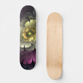 Abstracte Modern Purpur Khaki Gray Fractal Flower Persoonlijk Skateboard (Voorkant)