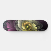 Abstracte Modern Purpur Khaki Gray Fractal Flower Persoonlijk Skateboard (Horizontaal)