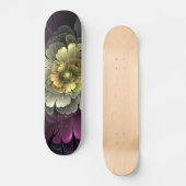 Abstracte Modern Purpur Khaki Gray Fractal Flower Persoonlijk Skateboard (Voorkant)
