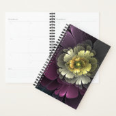 Abstracte Modern Purpur Khaki Gray Fractal Flower Planner (Display)