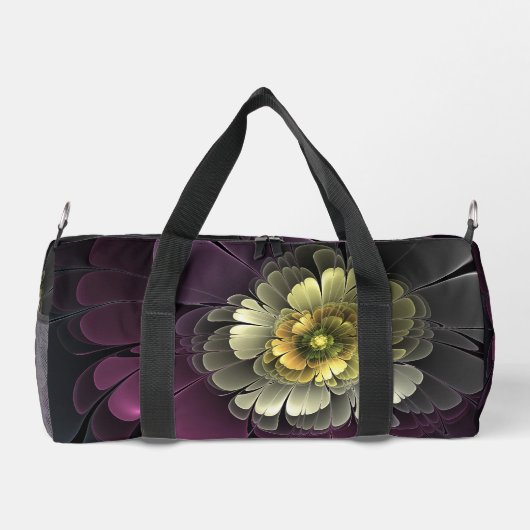 Abstracte Modern Purpur Khaki Gray Fractal Flower Plunjezak (Achterkant)