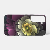 Abstracte Modern Purpur Khaki Gray Fractal Flower Samsung Galaxy Hoesje (Achterkant horizontaal)