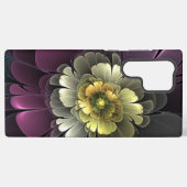 Abstracte Modern Purpur Khaki Gray Fractal Flower Samsung Galaxy Hoesje (Achterkant horizontaal)