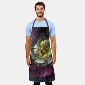 Abstracte Modern Purpur Khaki Gray Fractal Flower Schort (Gedragen)