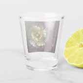 Abstracte Modern Purpur Khaki Gray Fractal Flower Shot Glas (Achterkant)