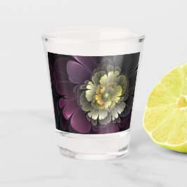 Abstracte Modern Purpur Khaki Gray Fractal Flower Shot Glas