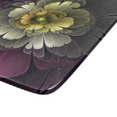 Abstracte Modern Purpur Khaki Gray Fractal Flower Snijplank (Hoek)