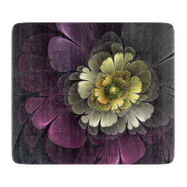 Abstracte Modern Purpur Khaki Gray Fractal Flower Snijplank