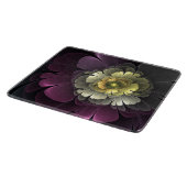 Abstracte Modern Purpur Khaki Gray Fractal Flower Snijplank (Hoek)