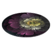 Abstracte Modern Purpur Khaki Gray Fractal Flower Snijplank (Hoek)