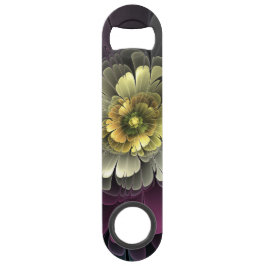 Abstracte Modern Purpur Khaki Gray Fractal Flower Speed Flessenopener
