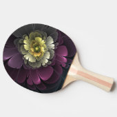 Abstracte Modern Purpur Khaki Gray Fractal Flower Tafeltennisbatje (Zijkant)