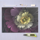 Abstracte Modern Purpur Khaki Gray Fractal Flower Tissuepapier (Craft)