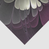 Abstracte Modern Purpur Khaki Gray Fractal Flower Tissuepapier (Detail)