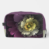 Abstracte Modern Purpur Khaki Gray Fractal Flower Toilettasje (Voorkant)