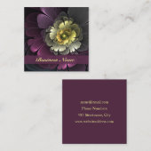 Abstracte Modern Purpur Khaki Gray Fractal Flower Vierkante Visitekaartje (Voorkant / Achterkant)