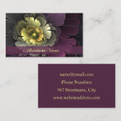 Abstracte Modern Purpur Khaki Gray Fractal Flower Visitekaartje (Voorkant / Achterkant)