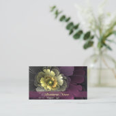 Abstracte Modern Purpur Khaki Gray Fractal Flower Visitekaartje (Staand voorkant)