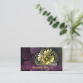 Abstracte Modern Purpur Khaki Gray Fractal Flower Visitekaartje (Staand voorkant)
