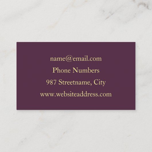 Abstracte Modern Purpur Khaki Gray Fractal Flower Visitekaartje (Achterkant)