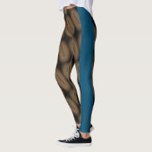 ABSTRACTE MODERN-tekening in blauw, zwart, bruin Leggings (Links)