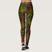 ABSTRACTE MODERN-tekening in bruin-donkergeel Leggings (Achterkant)