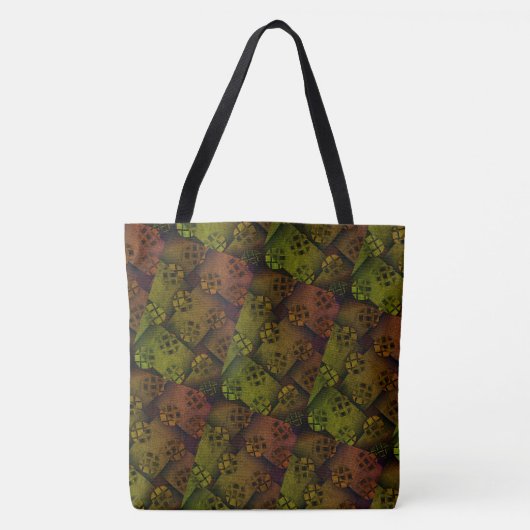 ABSTRACTE MODERN-tekening in bruin-donkergeel Tote Bag (Voorkant)