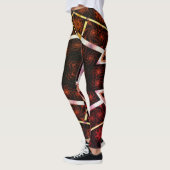 ABSTRACTE MODERN-tekening in-geel-roodbruinmozaïek Leggings (Links)