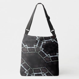 ABSTRACTE MODERN-tekening in zwart-grijs Crossbody Tas