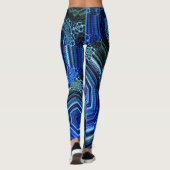 ABSTRACTE MODERN-tekeningen in mozaïek met blauwe  Leggings (Achterkant)
