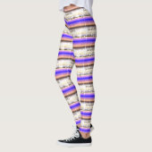 ABSTRACTE MODERN-trek in blauw-lichtbruin Leggings (Links)