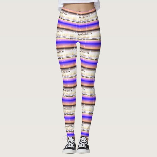 ABSTRACTE MODERN-trek in blauw-lichtbruin Leggings (Voorkant)
